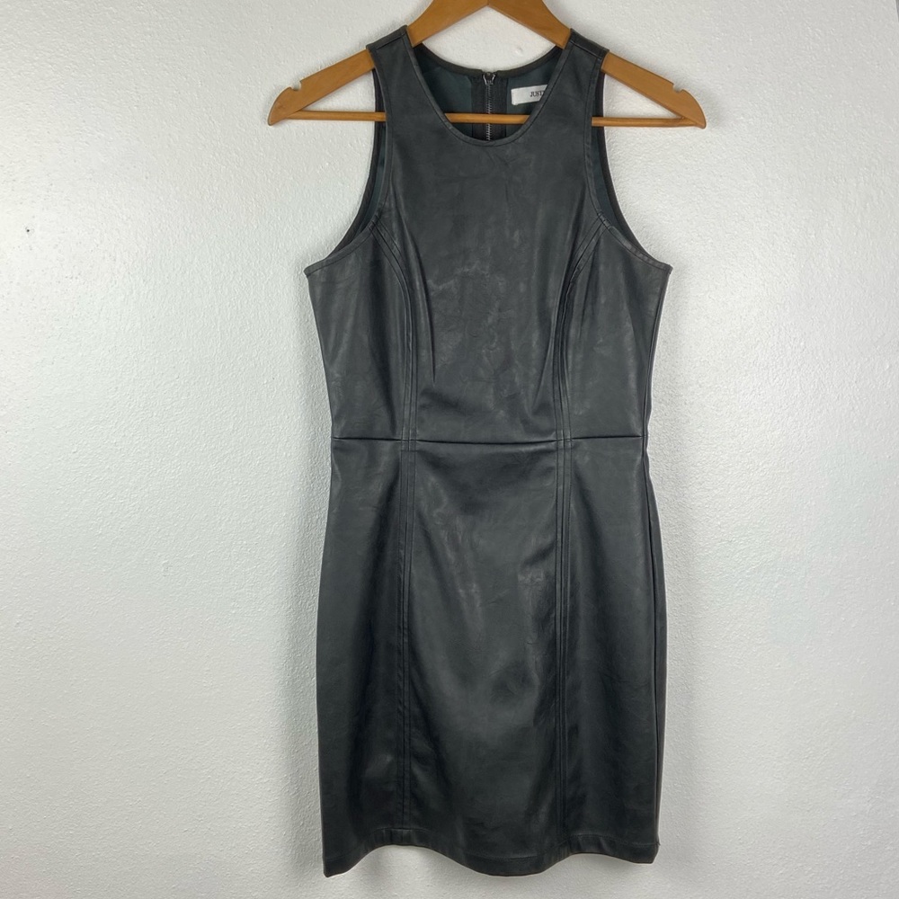 JustFab faux leather  Black mini cocktail dress